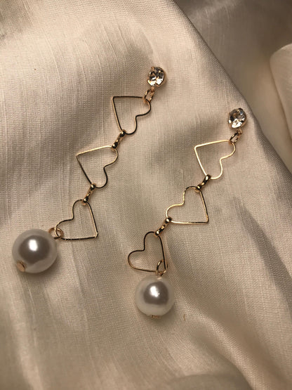 Gold Heart Diamond earring