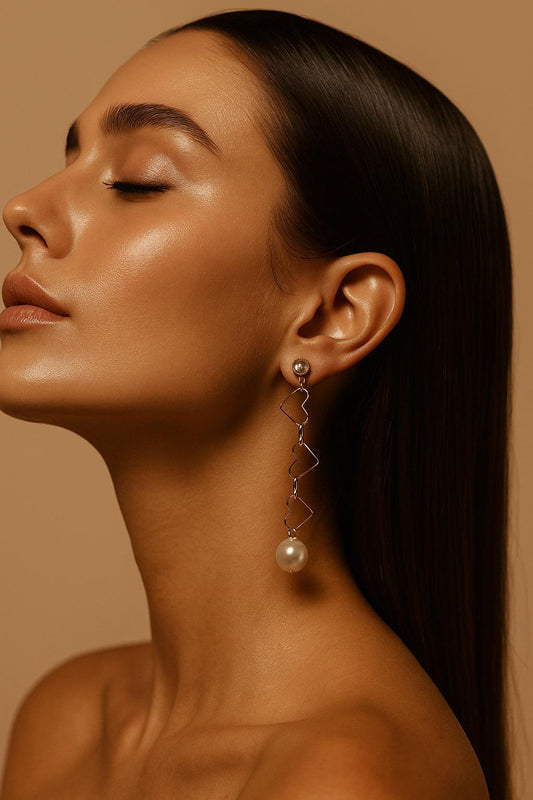 Gold Heart Diamond earring