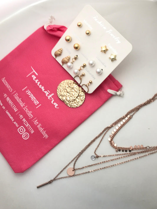 4 - Layered Circle Necklace Combo - 5