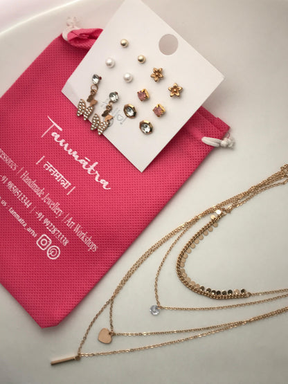 Gold Heart Necklace Combo - 1