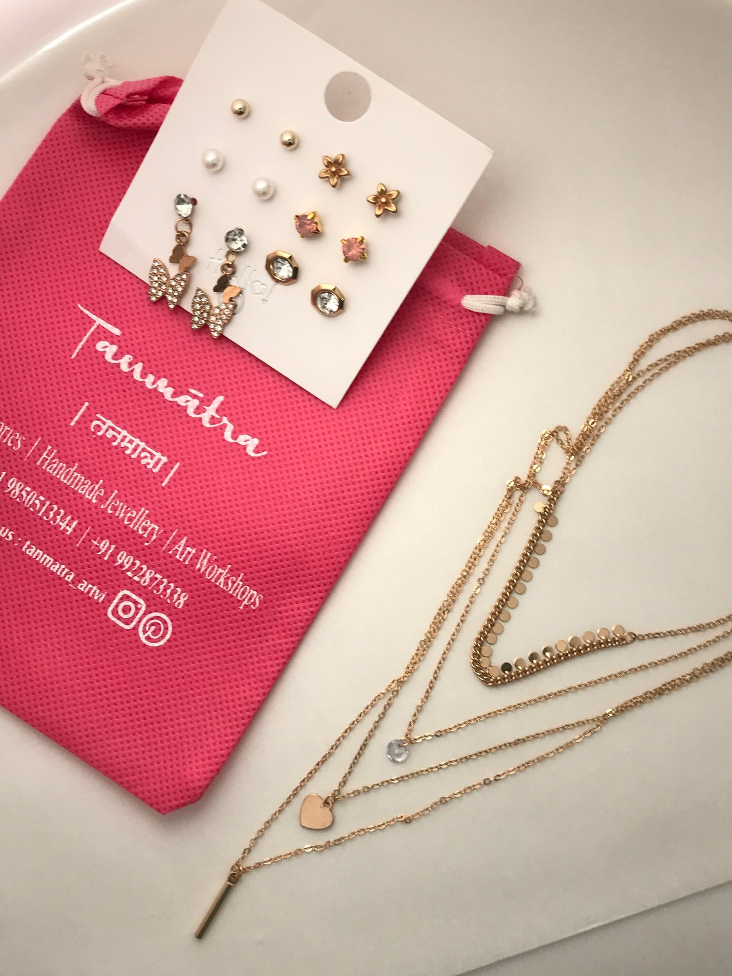 Gold Heart Necklace Combo - 1