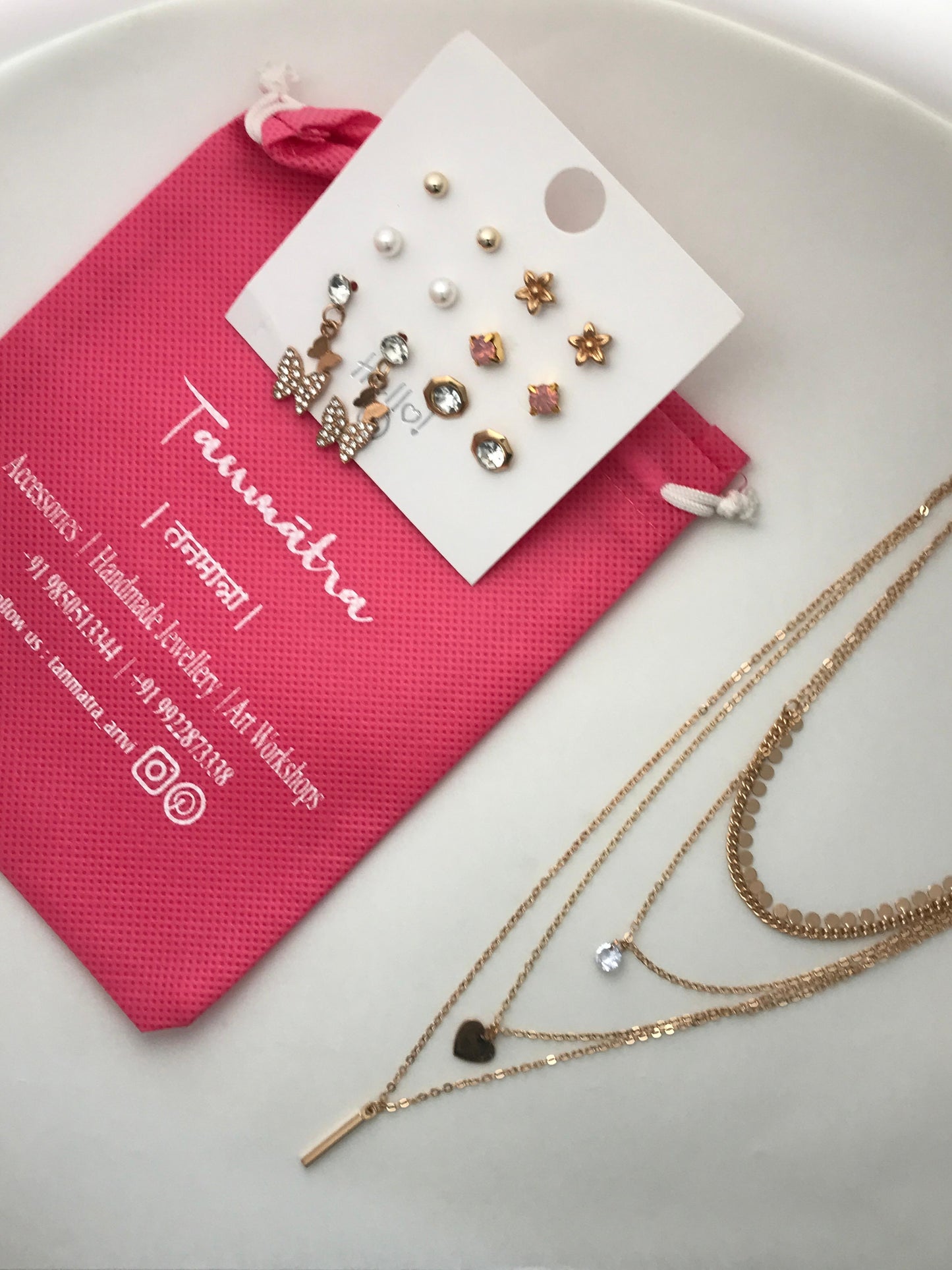 Gold Heart Necklace Combo - 1