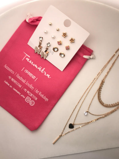 Gold Heart Necklace Combo - 1