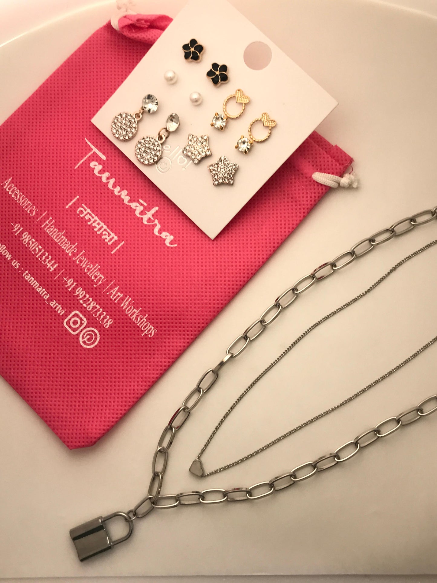 Silver Chain Necklace Combo -1