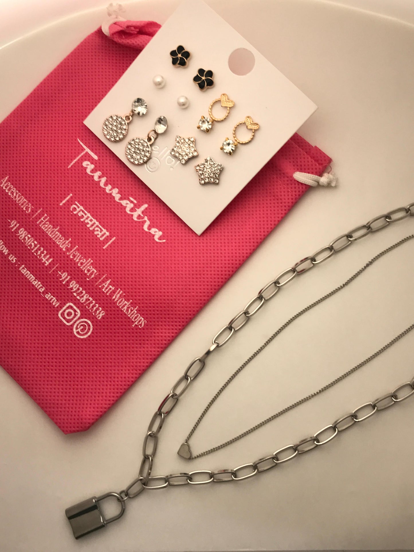 Silver Chain Necklace Combo -1