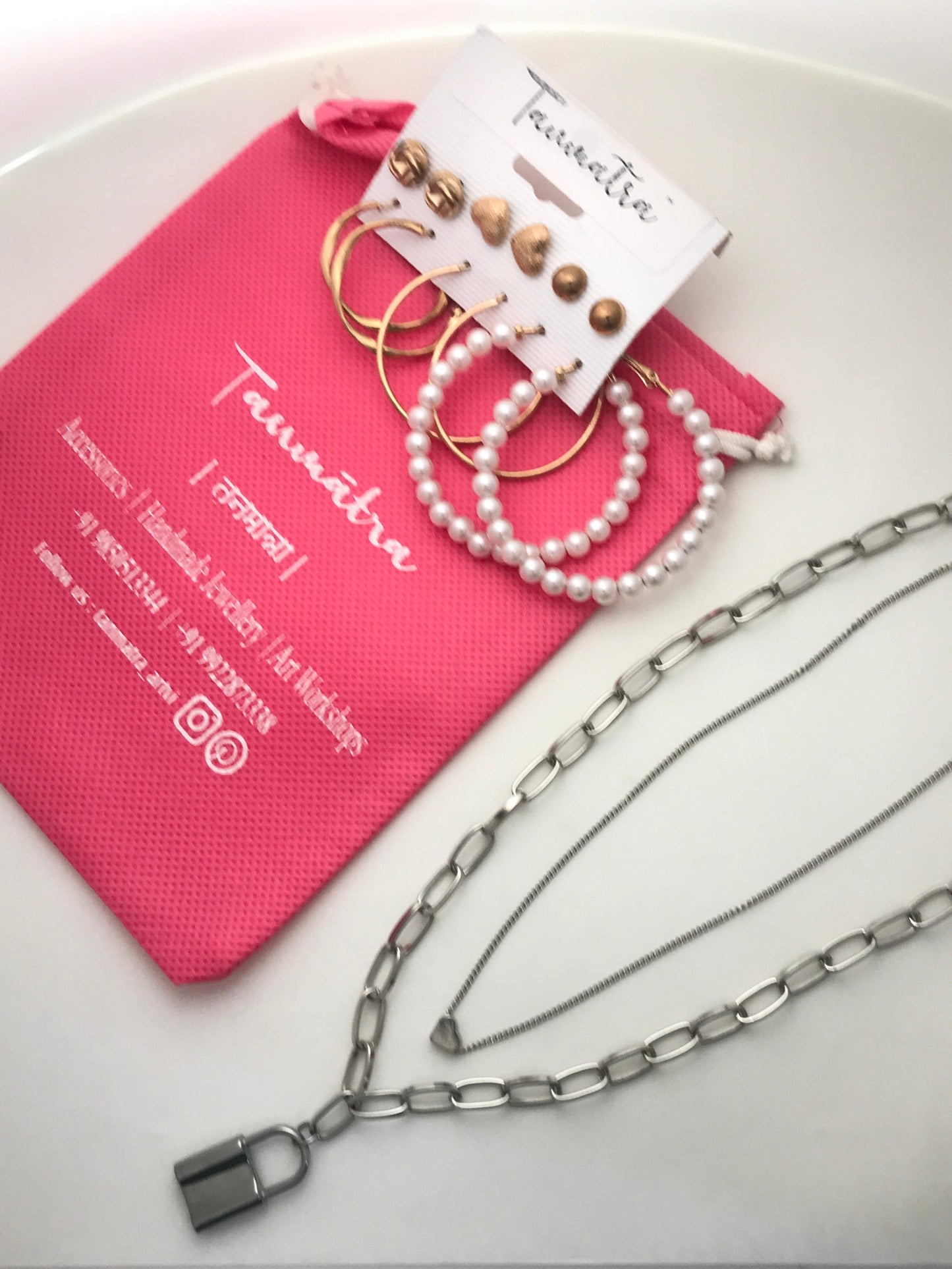 Silver Chain Necklace Combo -2