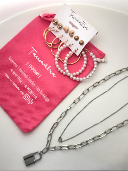 Silver Chain Necklace Combo -2