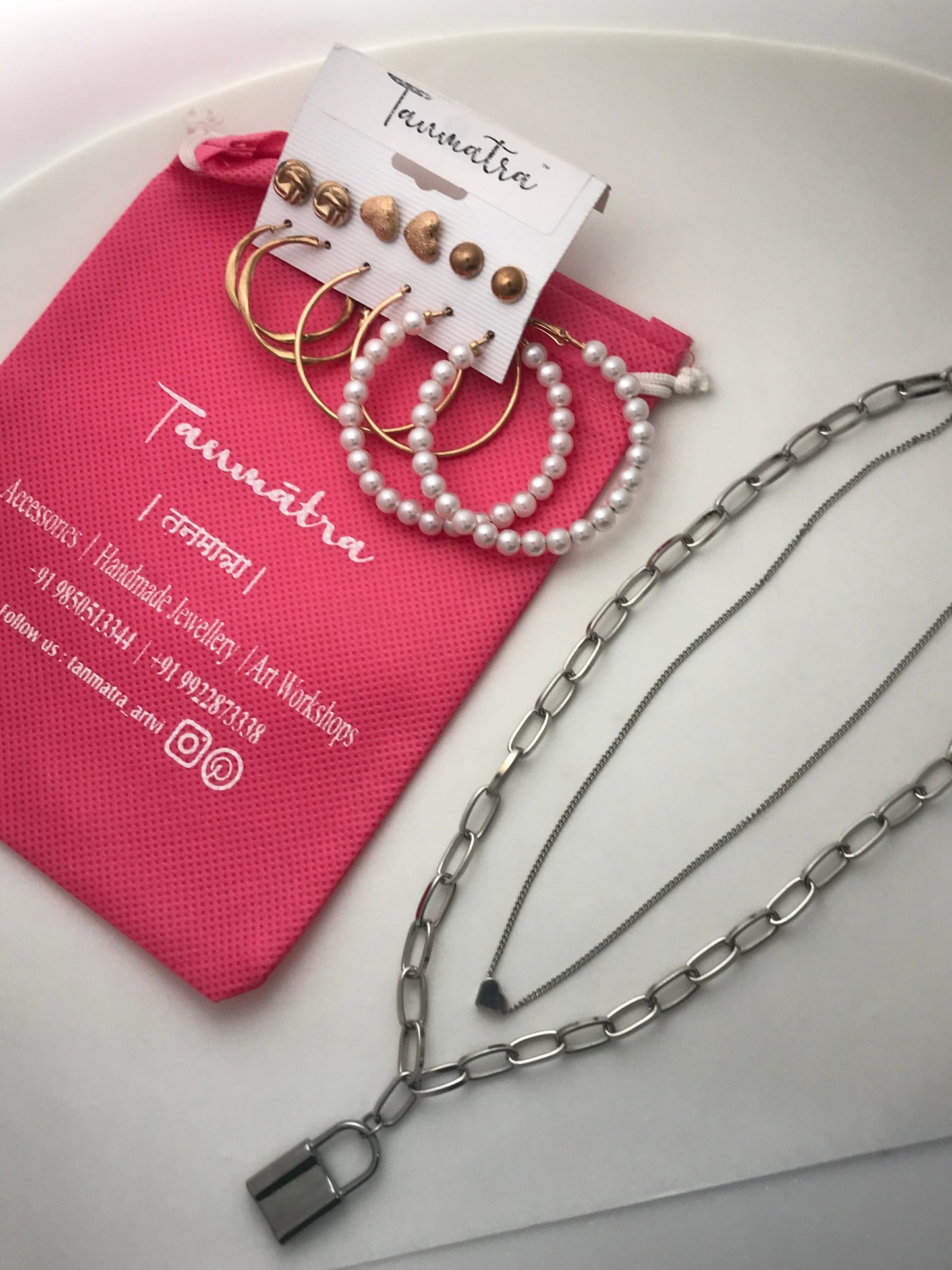 Silver Chain Necklace Combo -2