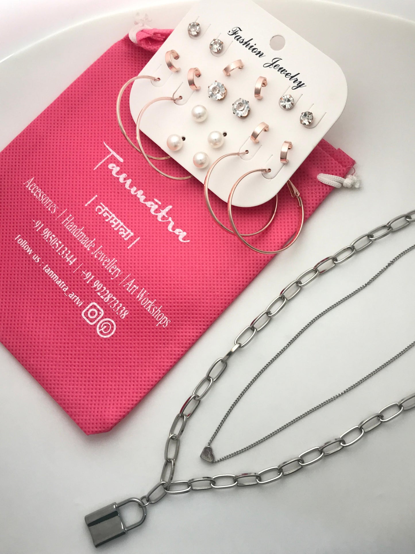Silver Chain Necklace Combo - 6