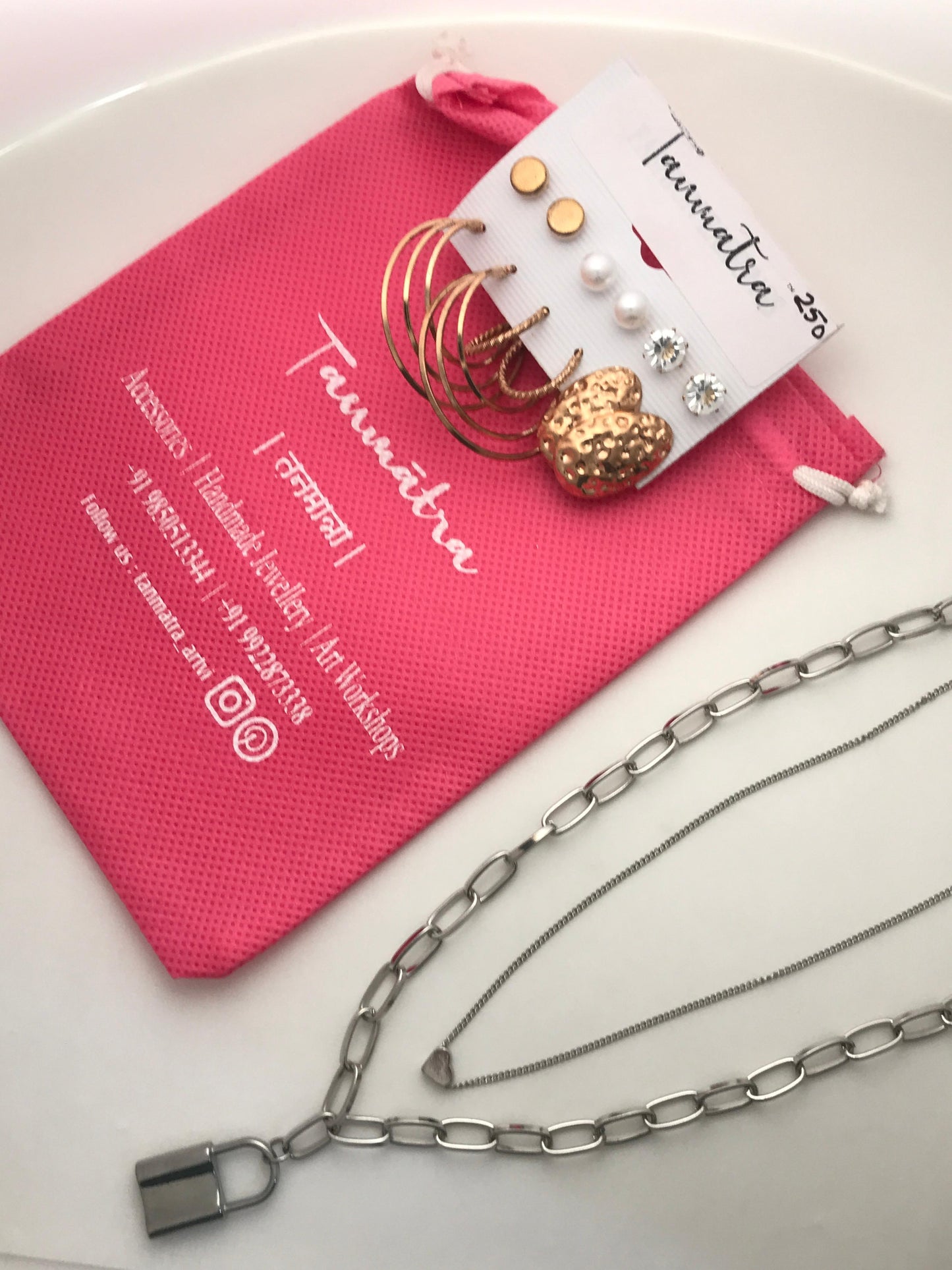 Silver Chain Necklace Combo - 7