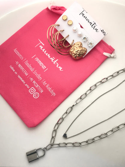 Silver Chain Necklace Combo - 7