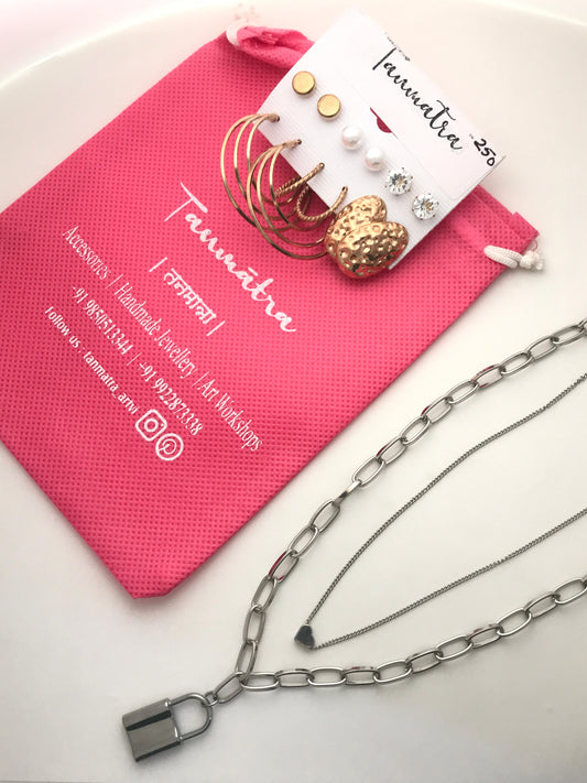Silver Chain Necklace Combo - 7