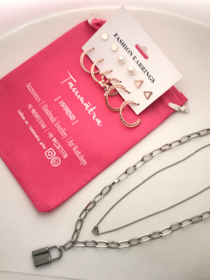 Silver Chain Necklace Combo - 9