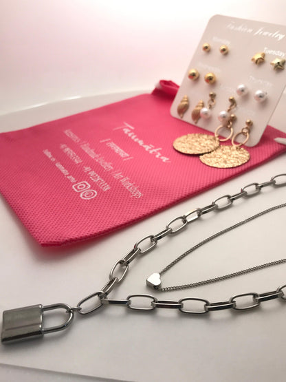 Silver Chain Necklace Combo - 10