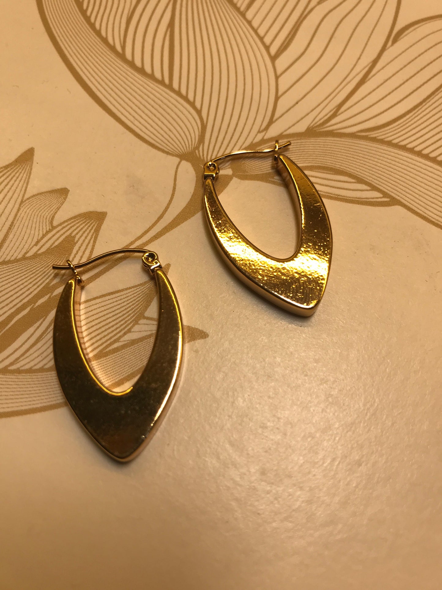 Gold Plated Thick Chunky Stainless Steel Hoop Earring