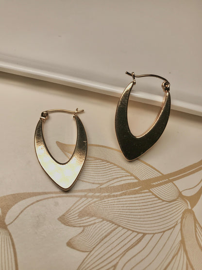 Gold Plated Thick Chunky Stainless Steel Hoop Earring