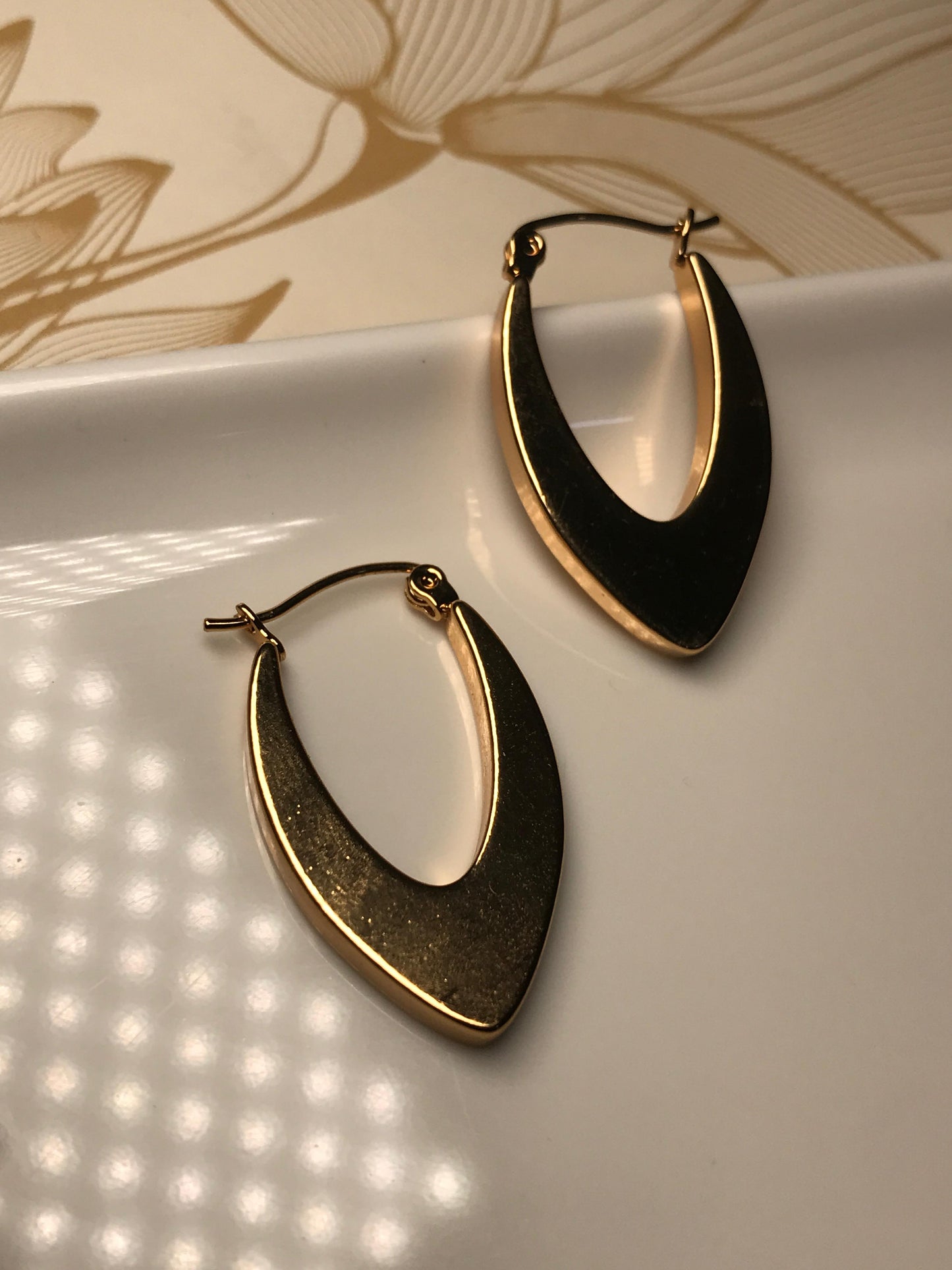 Gold Plated Thick Chunky Stainless Steel Hoop Earring