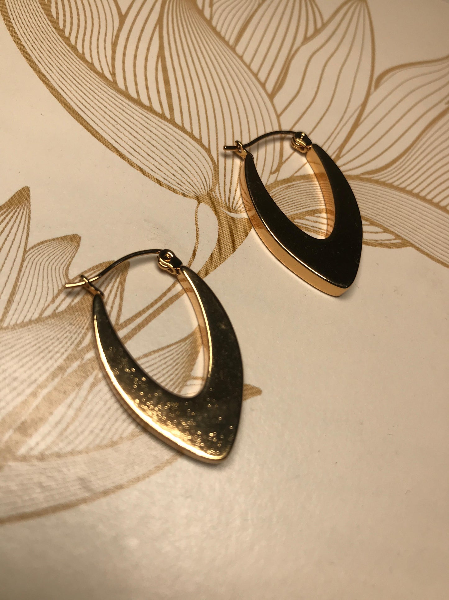 Gold Plated Thick Chunky Stainless Steel Hoop Earring
