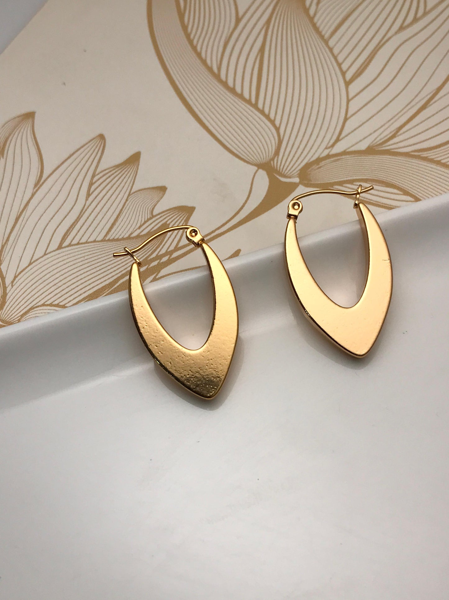 Gold Plated Thick Chunky Stainless Steel Hoop Earring
