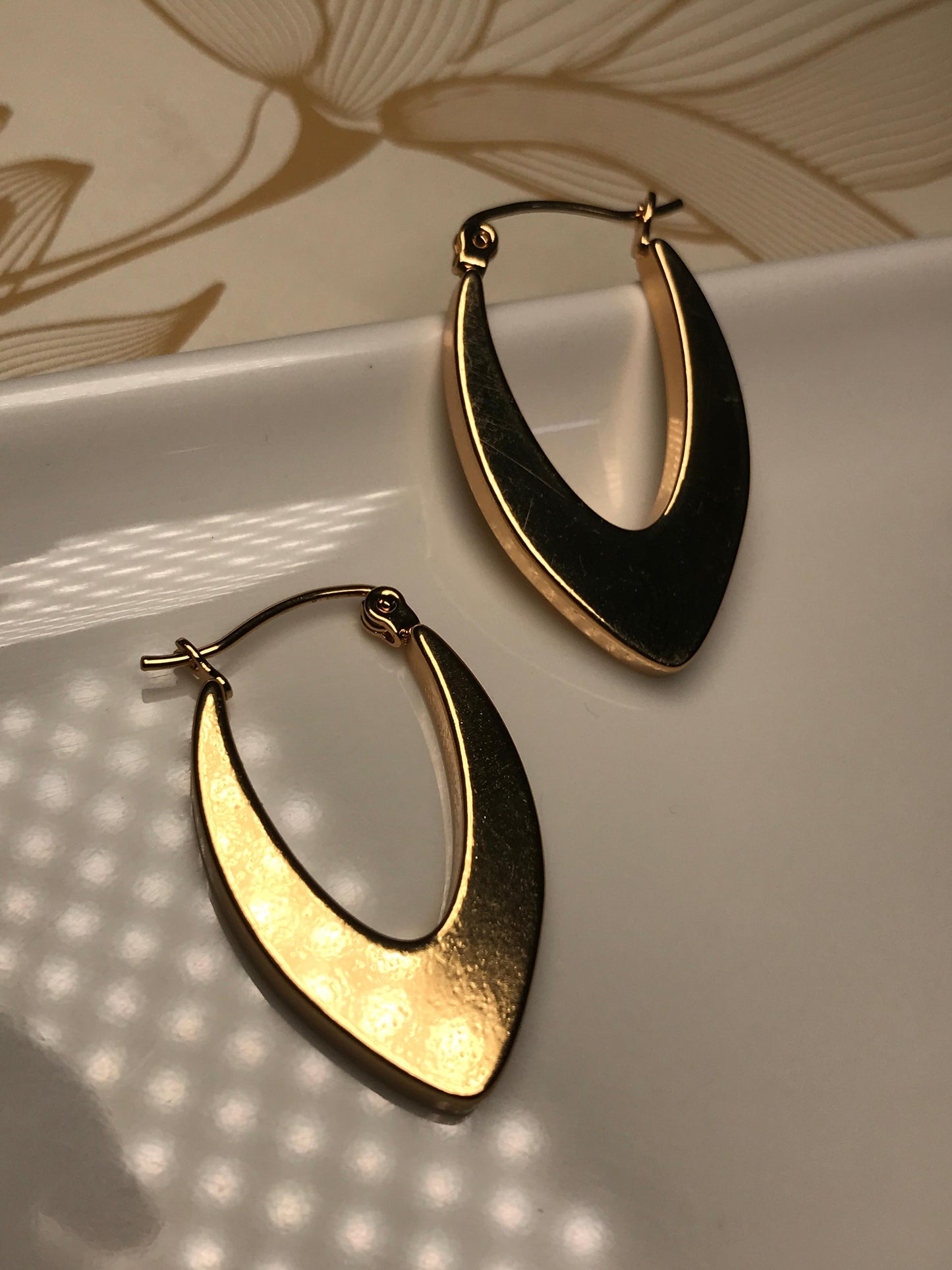 Gold Plated Thick Chunky Stainless Steel Hoop Earring