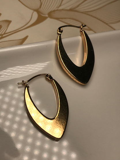 Gold Plated Thick Chunky Stainless Steel Hoop Earring