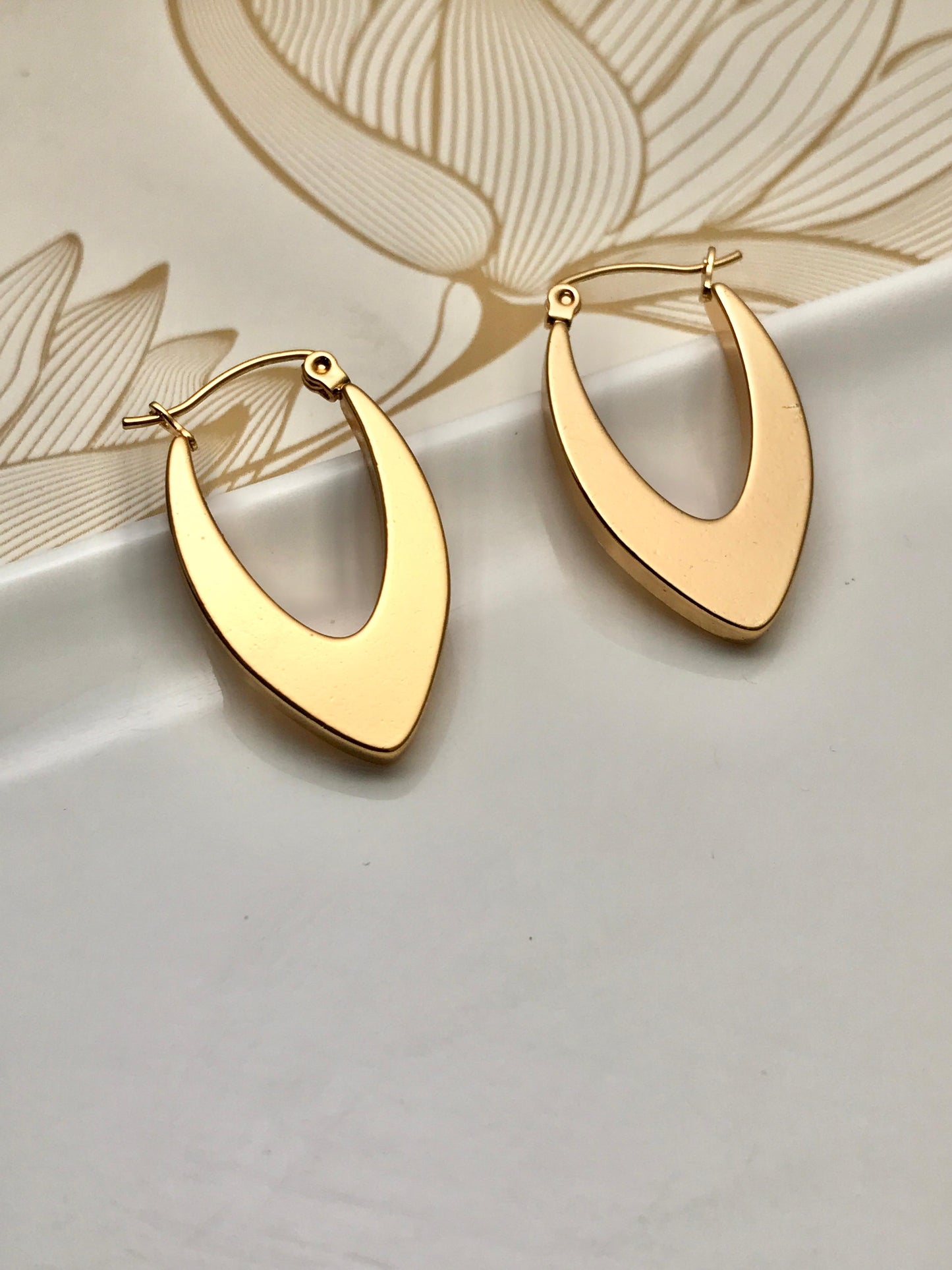 Gold Plated Thick Chunky Stainless Steel Hoop Earring