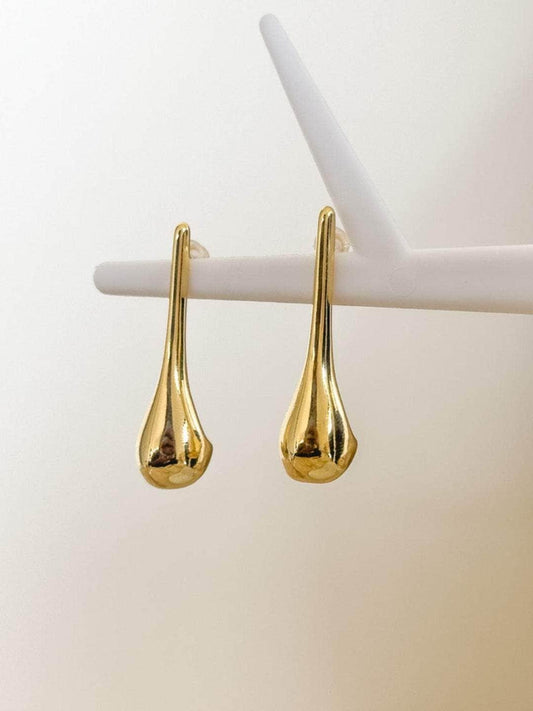 Gold Tear Drop Dangler Earrings