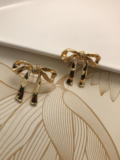 Gold Bow Earrings
