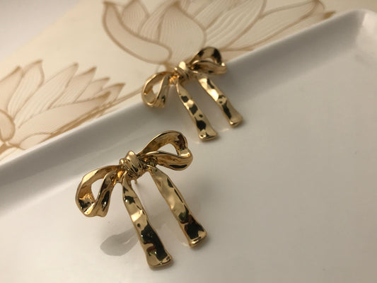 Gold Bow Earrings