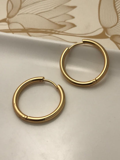 Gold Round Hoop Earrings