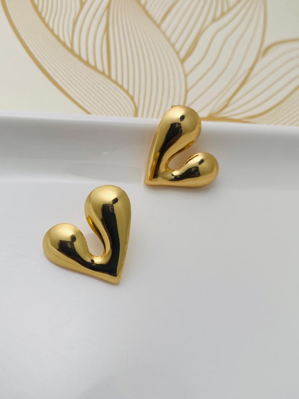 Puffy Heart Studs Earrings
