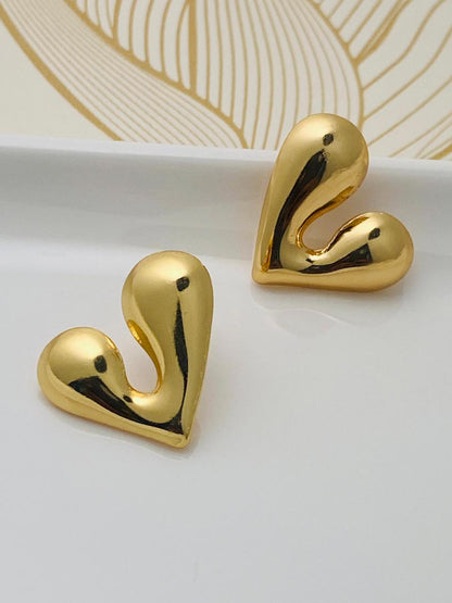 Puffy Heart Studs Earrings