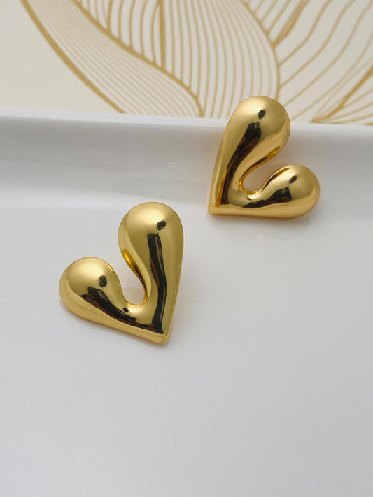 Puffy Heart Studs Earrings