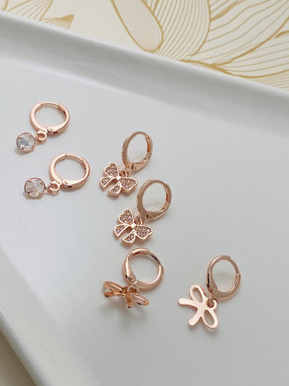 Rosegold combo earring