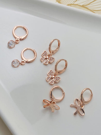 Rosegold combo earring
