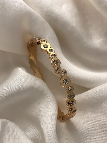 Gold Round Zircon Ppen Bracelet