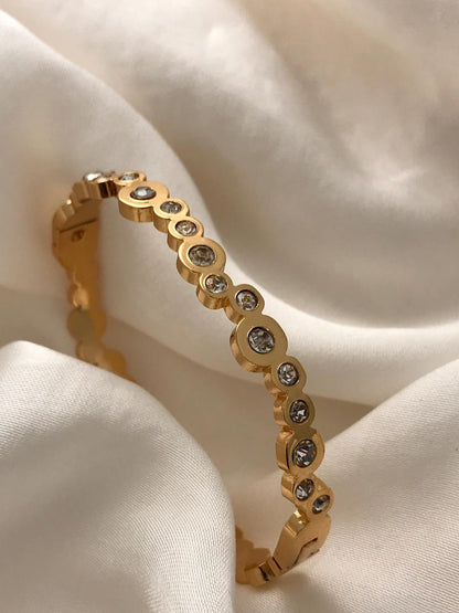 Gold Round Zircon Ppen Bracelet