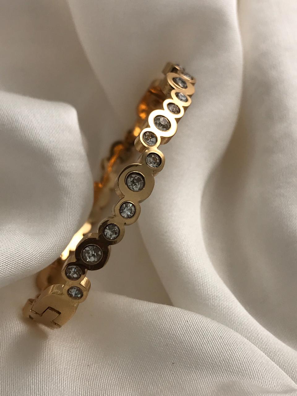 Gold Round Zircon Ppen Bracelet