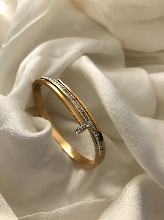 Gold Just a Nail Bracelet