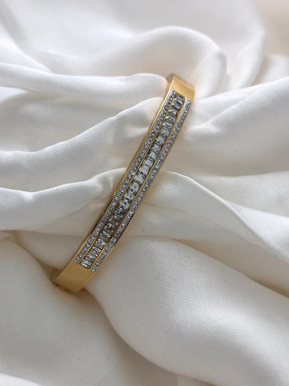 Gold Twin Luxe American Diamond Bracelet