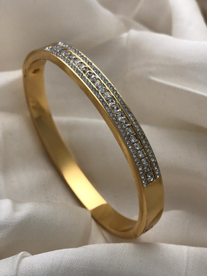 Gold Twin Luxe American Diamond Bracelet