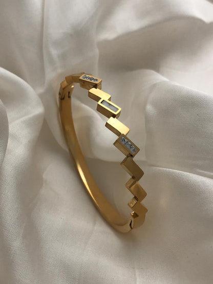 Gold Rectangle Stone Bracelet