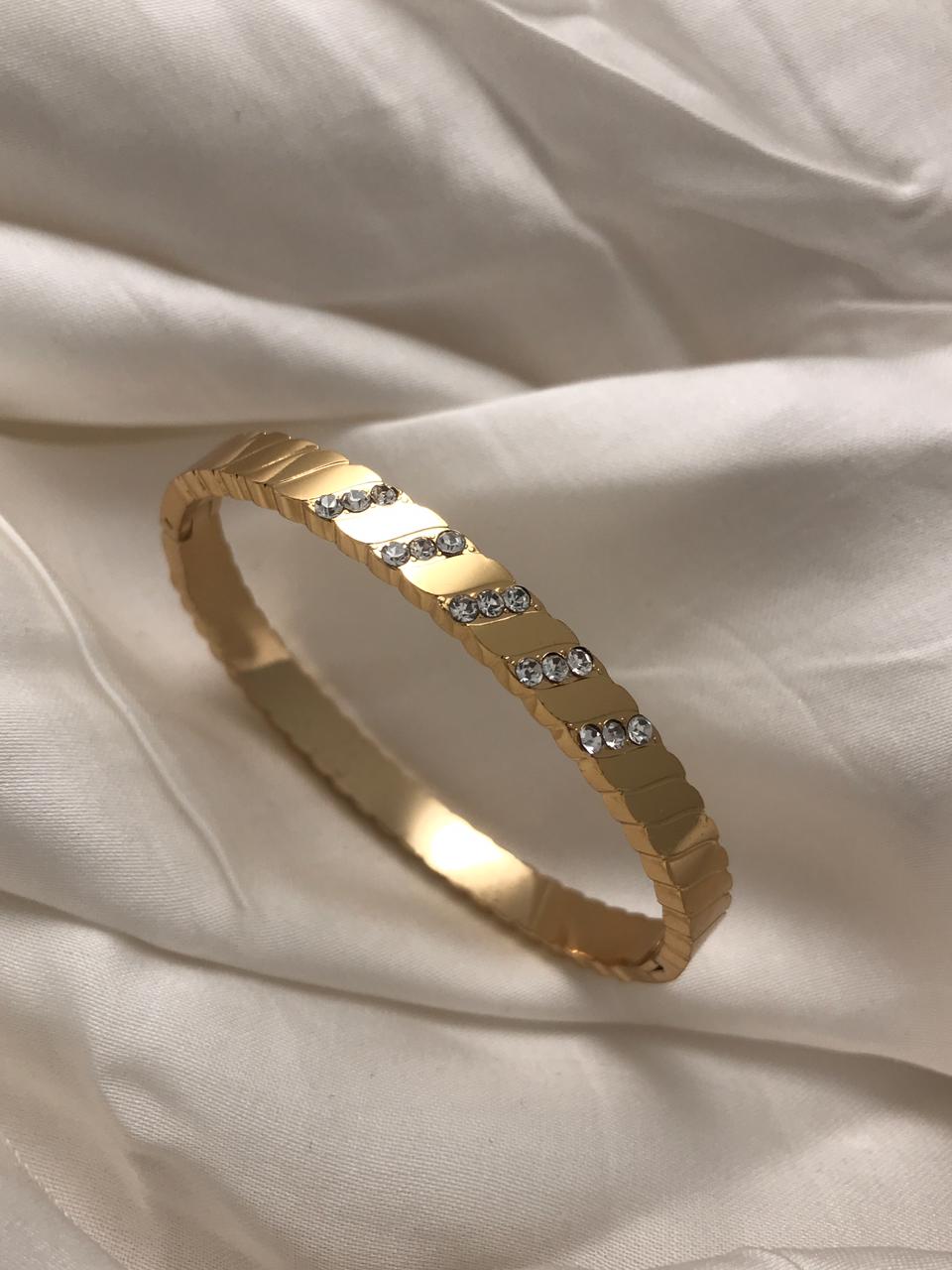 Gold Square-Link Gemstone Bracelet