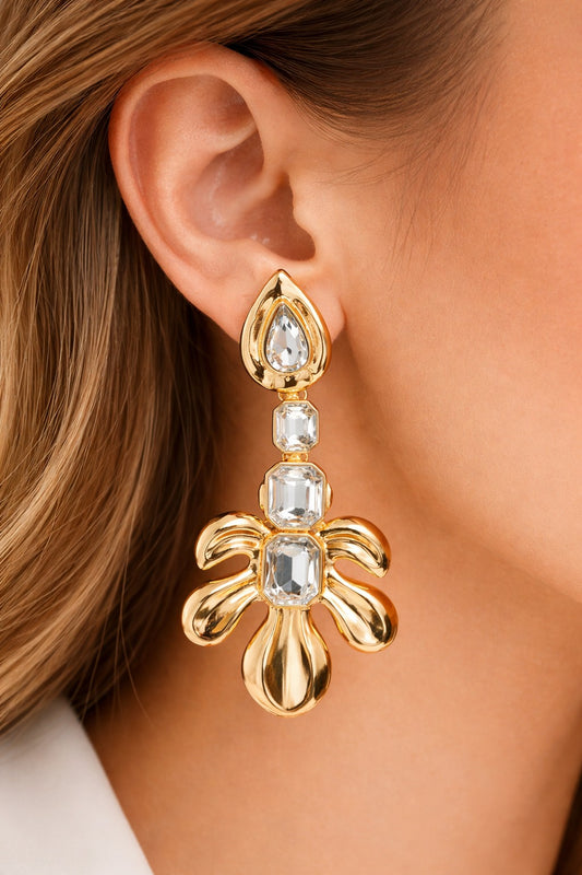 Golden Flora Drop Earring