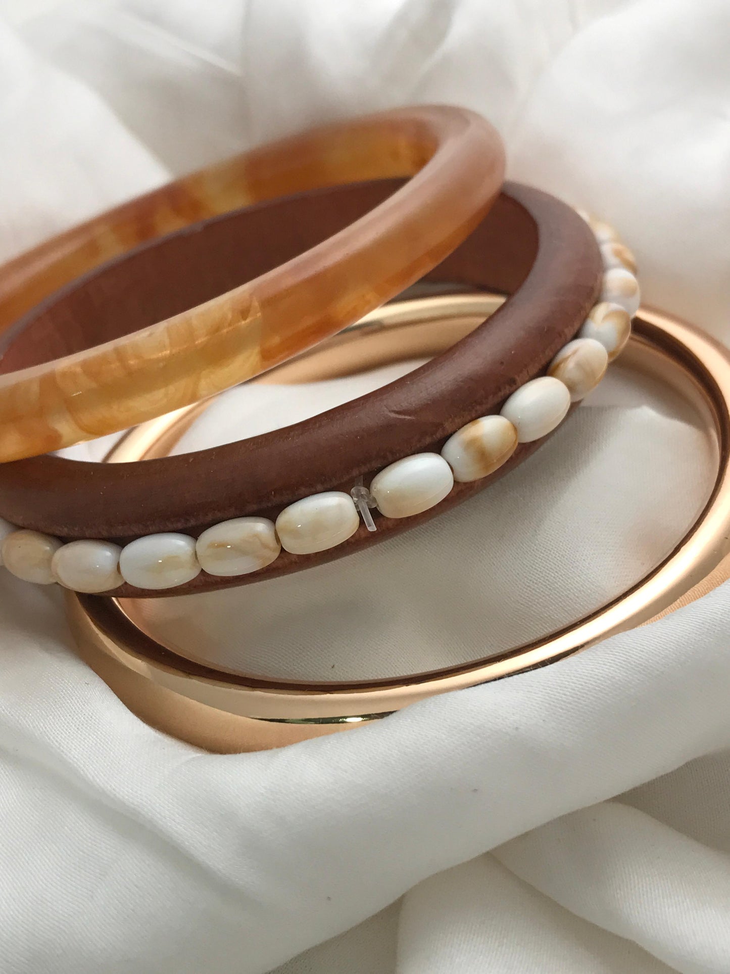 Opal Touch Wooden Bangles