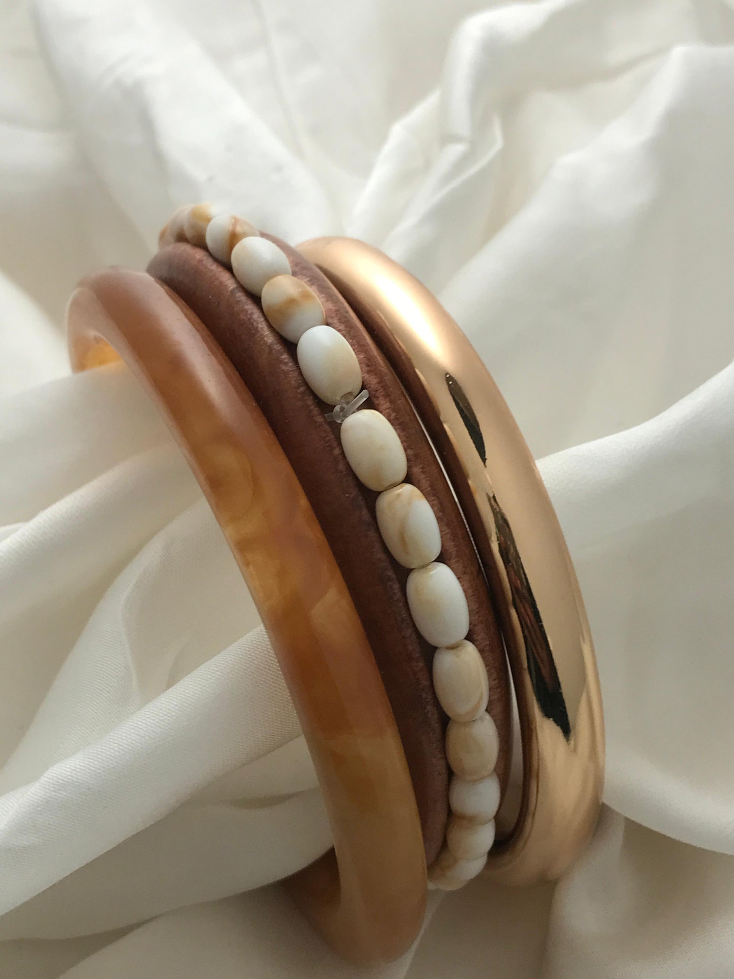 Opal Touch Wooden Bangles