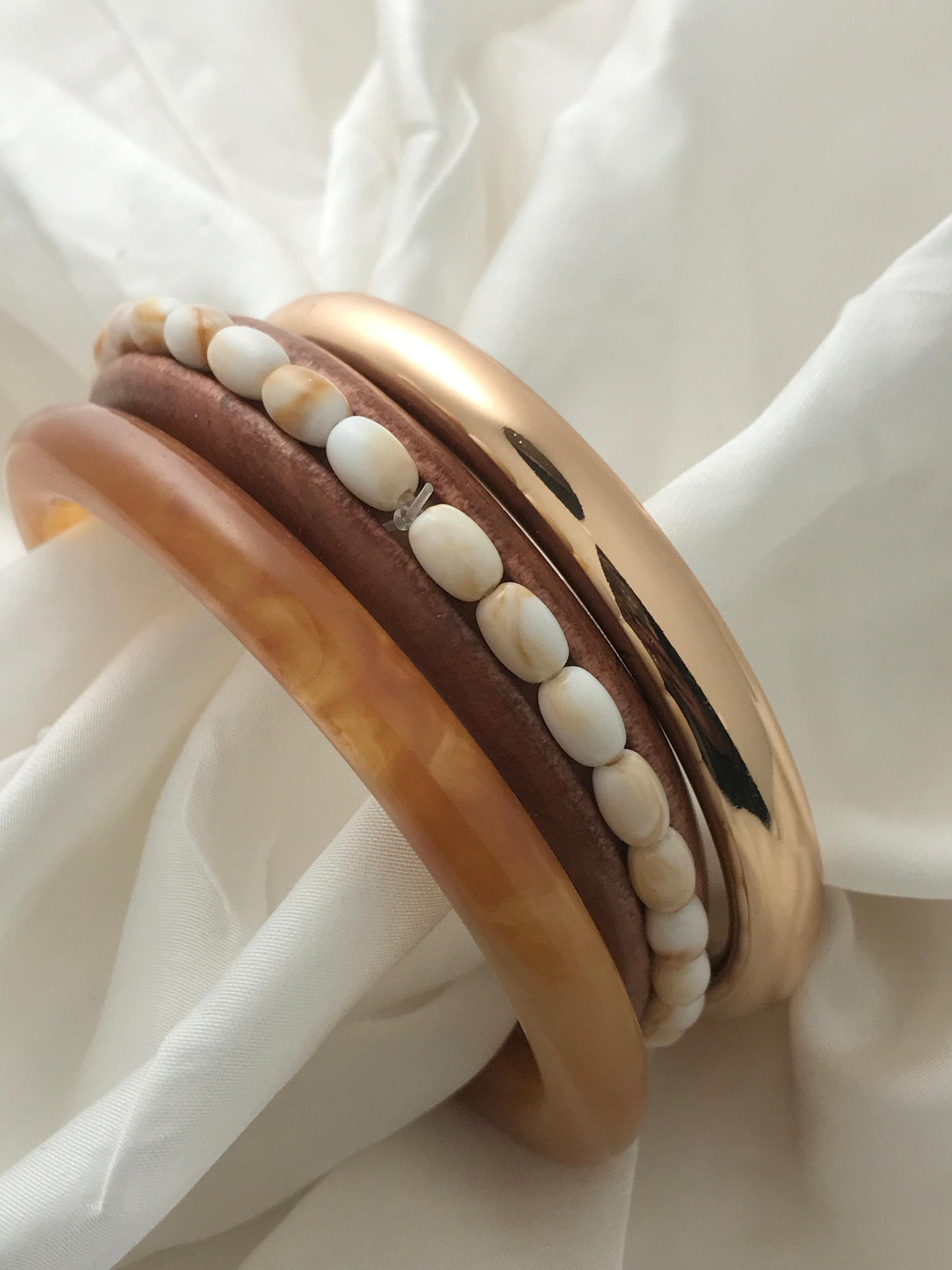 Opal Touch Wooden Bangles