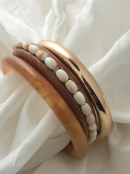 Opal Touch Wooden Bangles