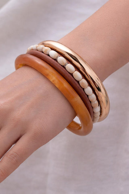Opal Touch Wooden Bangles
