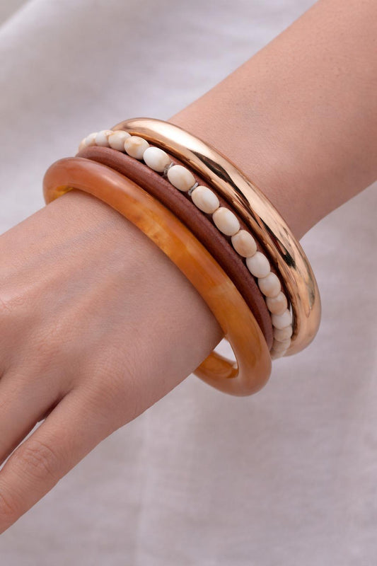 Opal Touch Wooden Bangles